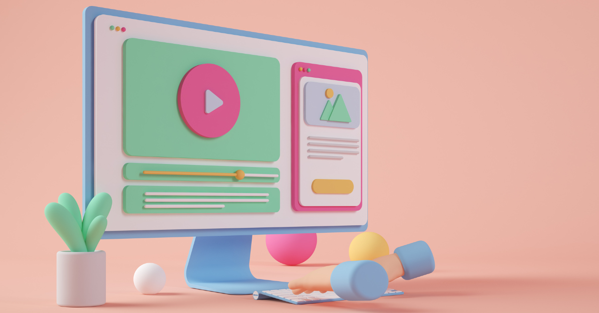 Ecommerce website mockup computer 3d